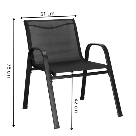 Set mobilier gradina 4 piese, masa cu sticla securizata, 2 scaune si canapea, cadru metalic, negru [29]