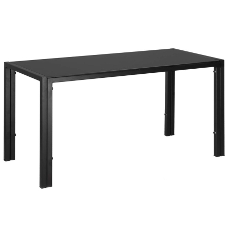Set mobilier gradina 4 piese, masa cu sticla securizata, 2 scaune si canapea, cadru metalic, negru [23]