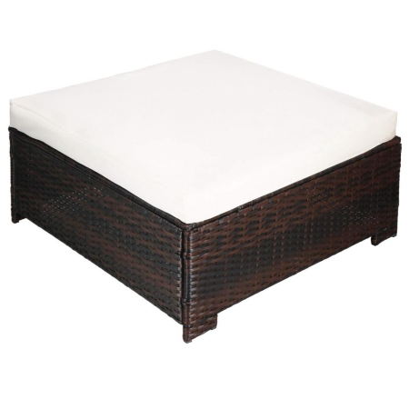 Set mobilier gradina 6 piese din technorattan cu masa si perne, instalare modulara configurabila, maro si crem [23]