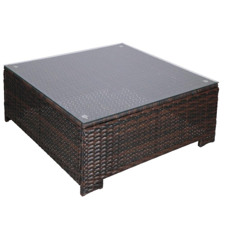 Set mobilier gradina 6 piese din technorattan cu masa si perne, instalare modulara configurabila, maro si crem [24]