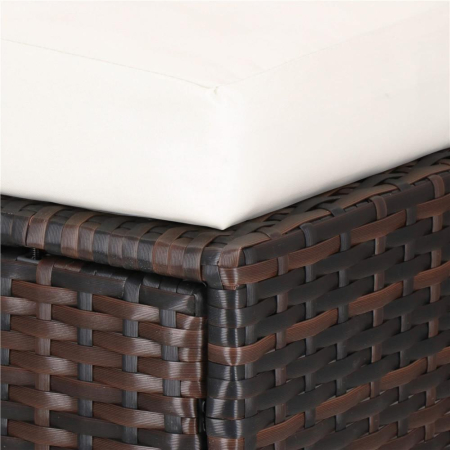 Set mobilier gradina 6 piese din technorattan cu masa si perne, instalare modulara configurabila, maro si crem [19]