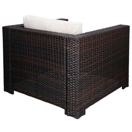 Set mobilier gradina 6 piese din technorattan cu masa si perne, instalare modulara configurabila, maro si crem [21]