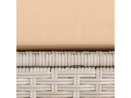 Set mobilier gradina 7 piese, canapea modulara colt L sau U, perne groase, masa cu blat sticla, technoratan, bej [15]