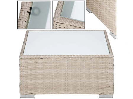 Set mobilier gradina 7 piese, canapea modulara colt L sau U, perne groase, masa cu blat sticla, technoratan, bej [9]