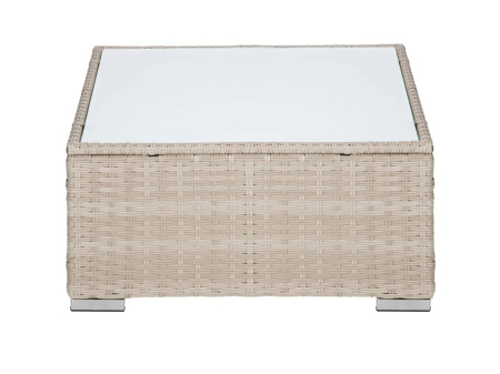 Set mobilier gradina 7 piese, canapea modulara colt L sau U, perne groase, masa cu blat sticla, technoratan, bej [17]