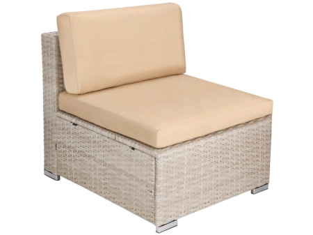 Set mobilier gradina 7 piese, canapea modulara colt L sau U, perne groase, masa cu blat sticla, technoratan, bej [14]