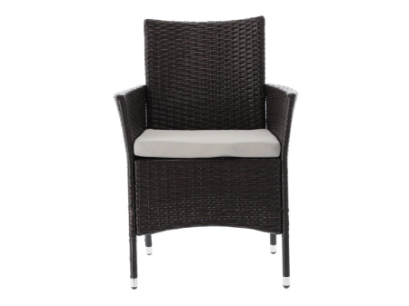 Set mobilier gradina 8 scaune si masa 196x98x73 cm, ratan si cadru otel zincat, blat masa sticla securizata, maro [4]