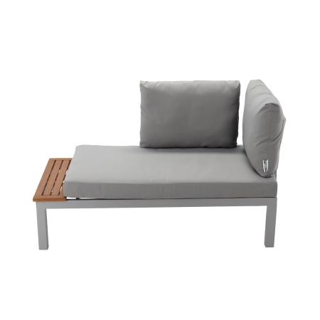 Set mobilier gradina Bohito modular cu perne, 2 canapele si masa, cadru aluminiu si lemn eucalipt, 138x76 cm, gri [2]