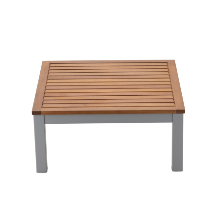 Set mobilier gradina Bohito modular cu perne, 2 canapele si masa, cadru aluminiu si lemn eucalipt, 138x76 cm, gri [11]