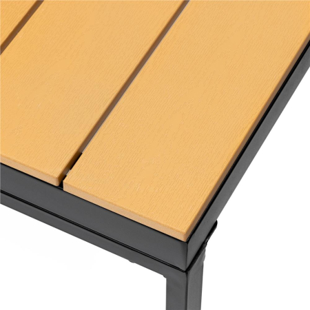 Set mobilier gradina coltar cu masa, separabil in 2 canapele tip sezlong, perne impermeabile, cadru metalic, gri si maro [16]