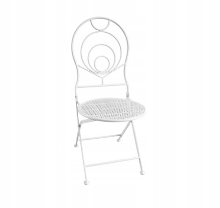 Set mobilier gradina metalic Elba, 2 scaune pliabile, 1 masa, alb [1]