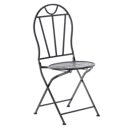 Set mobilier gradina metalic Susan, masa 60x60 cm si 2 scaune 50x40x94 cm, stil vintage, negru mat [2]