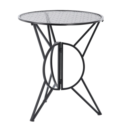 Set mobilier gradina metalic Susan, masa 60x60 cm si 2 scaune 50x40x94 cm, stil vintage, negru mat [3]