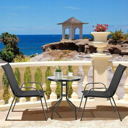 Set mobilier gradina Sersimo Torino, 2 scaune, 1 masa, gri antracit [8]