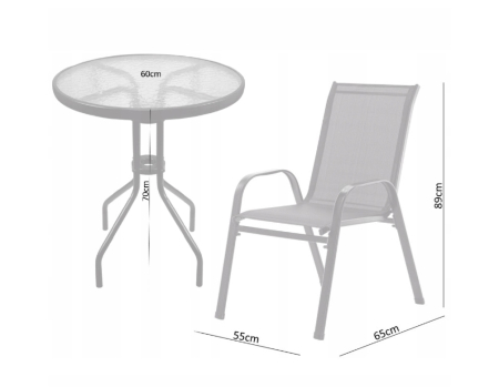 Set mobilier gradina Sersimo Torino, 2 scaune, 1 masa, gri antracit [6]