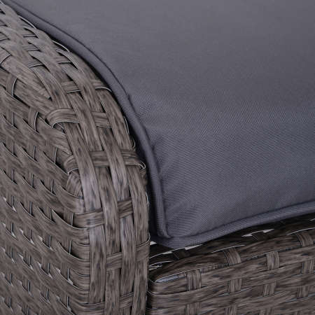  Set Mobilier pentru Extern Canapea cu Pouf si Masuta in PE Rattan cu Perne Gri [8]