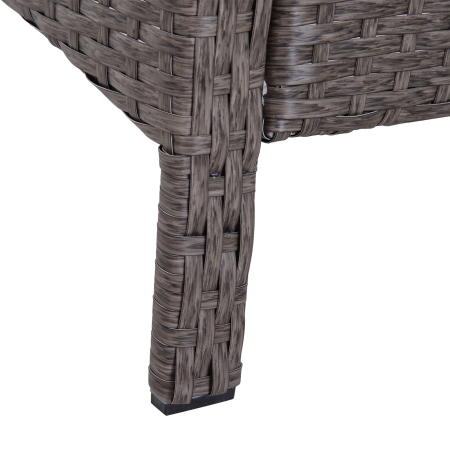  Set Mobilier pentru Extern Canapea cu Pouf si Masuta in PE Rattan cu Perne Gri [7]