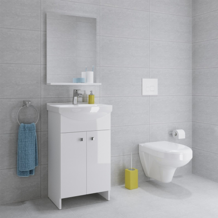 Set mobilier si lavoar Cersanit, Sati, 60,5 x 41,5 cm, alb [1]