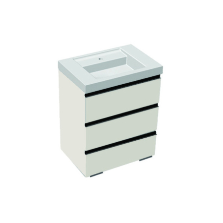 Baza lavoar - Set mobilier stativ cu lavoar Kolpasan, Harmony 70 cm, 3 sertare, light grey