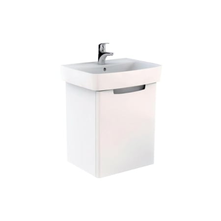 Baie - Set mobilier suspendat si lavoar Kolo Rekord, 60 cm, 1 usa, etajera fixa, lavoar inclus, alb