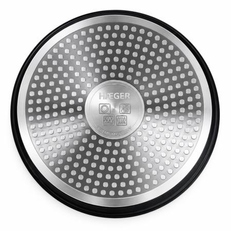 Set oale HAEGER EASY FIT, 16/18/20 cm, 5 piese, Maner detasabil, Capac sticla inclus, Strat antiaderent ILAG Ultimate, Compatibile cu toate tipurile de plita, Negru [6]