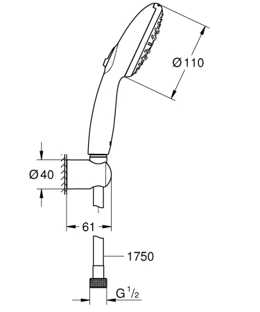 Set para de dus Grohe 26639003, Para dus Tempesta 110, diametru 110 mm, 3 functii, montaj universal, crom [7]