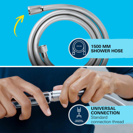 Set para de dus Grohe 26972001, Para dus Vitalio Start 110, diametru 110 mm, 2 functii, montaj universal, crom [11]