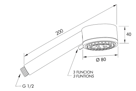 Set para dus cu suport fix Remer Rubinetterie 319MOX, 3 functii, montaj pe perete, finisaj crom lucios, alama [2]