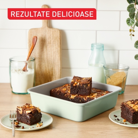 Set pentru copt Tefal Ceramik J175S804, 8 piese, invelis ceramic antiaderent, design stivuibil, verde [9]