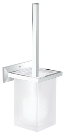 Toalete - Set perie WC Grohe 40500000, 421 mm, 140 mm, 2 orificii instalare, pe perete, sticla, metal, perie wc, Crom