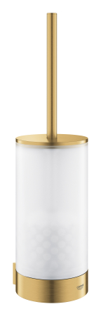 Baie - Set perie WC Grohe 41076GN0, Selection, montare pe perete, fixare ascunsa, sticla/metal, mat, auriu