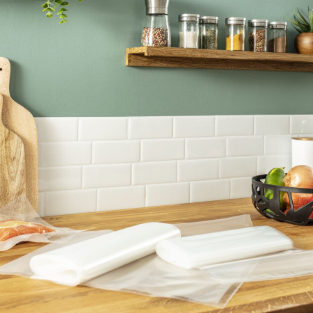 Set pungi de vidat Tefal VacuPack XA256010, pentru depozitare in frigider si congelator, refolosibile, 2 role, compatibile cu aparatul de vidat Tefa [6]