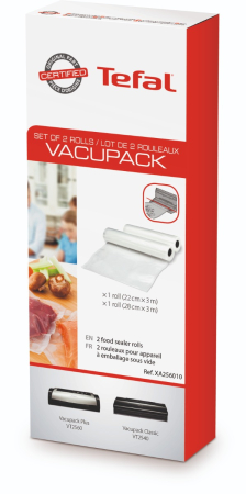 Set pungi de vidat Tefal VacuPack XA256010, pentru depozitare in frigider si congelator, refolosibile, 2 role, compatibile cu aparatul de vidat Tefa [7]