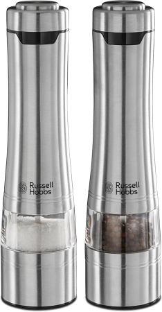 Set rasnite electrice Russell Hobbs, condimente, mecanism ceramic, iluminare LED, design elegant, argintiu [1]