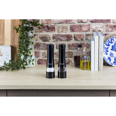 Set rasnite electrice Russell Hobbs, sare si piper, mecanism ceramica, iluminare LED, baterii incluse, negru [3]