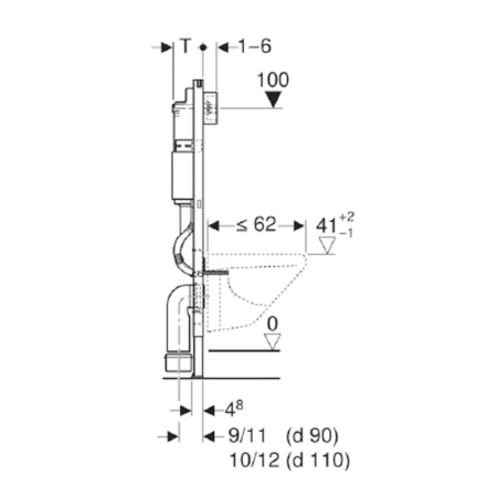 Set rezervor incastrat Geberit, Duofix, cu set fixare si clapeta alba, Delta 51, pentru vase WC suspendate [5]