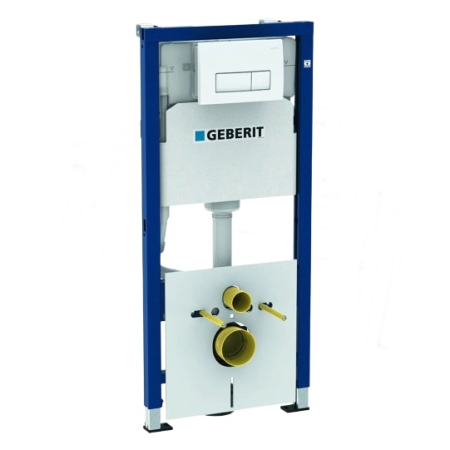 Seturi WC complete - Set rezervor incastrat Geberit, Duofix, cu set fixare si clapeta alba, Delta 51, pentru vase WC suspendate