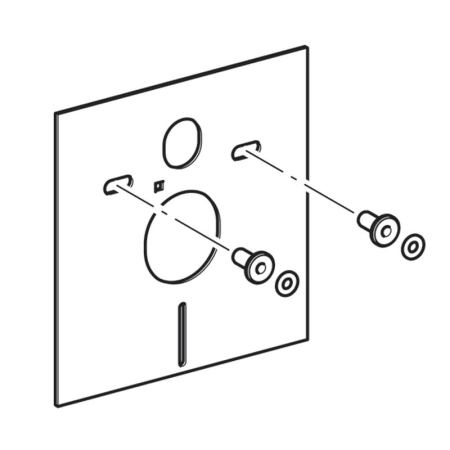 Set rezervor incastrat Geberit, Duofix, cu set fixare si clapeta crom lucios, Delta 51, pentru vas WC suspendat [9]