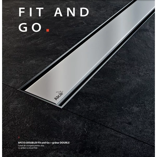 Set rigola de perete cu capac faiantabil Alca APZ23-DOUBLE9 FIT AND GO WALL 85 cm [1]