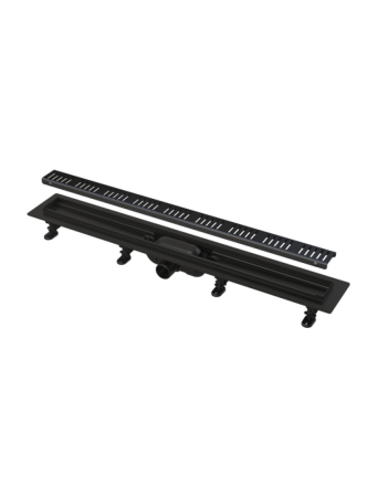 Rigole si scurgere dus - Set rigola dus cu capac negru mat Alca APZ10BLACK Simple 55 cm