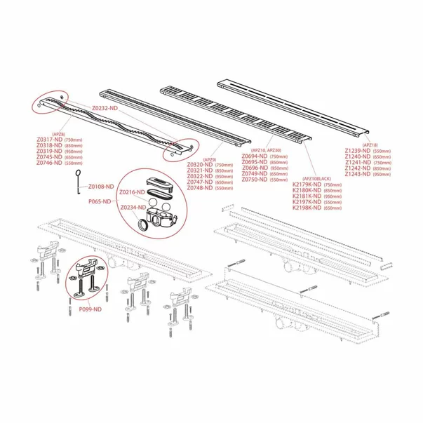 Set rigola pentru dus cu capac Alca APZ30 WALL 65 cm [2]