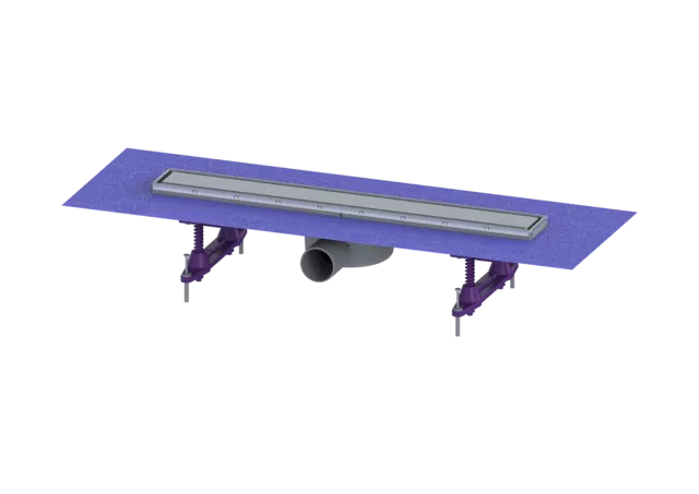Baie - Set rigola pentru dus plus capac Kessel Linearis Compact 55 cm inox cu sita de par si clapeta multistop