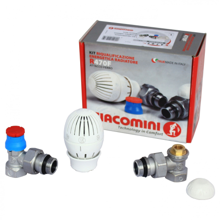 Set robinet termostat Giacomini R470FX003, 1/2 Robineti si accesorii calorifere - Set robinet termostat Giacomini R470FX003, 1/2