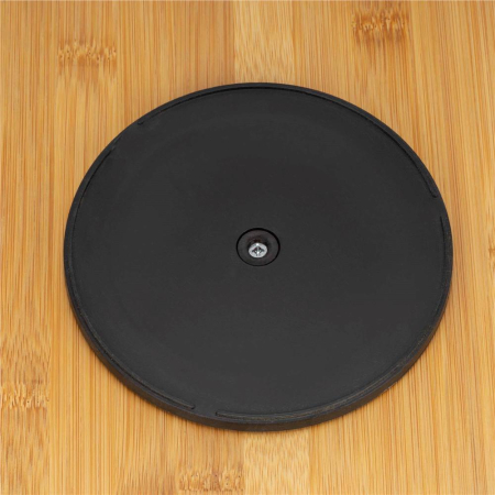 Set servire rotativ platou bambus 6 boluri portelan mecanism 360, 30 cm diametru, natural alb [13]