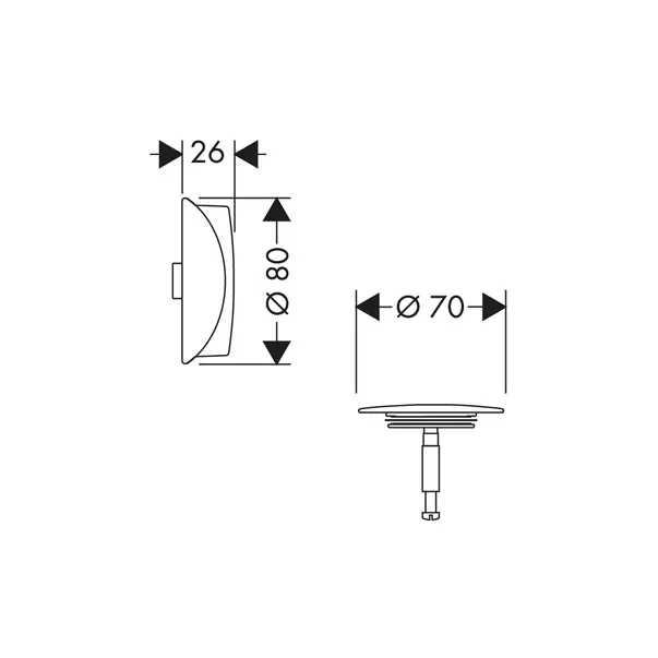 Set superior scurgere cada alb mat Hansgrohe Flexaplus [1]