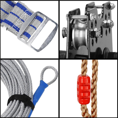 Set tiroliana pentru copii, cablu otel lungime 30m, capacitate 120kg [18]