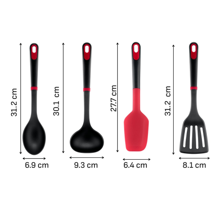 Set ustensile bucatarie Tefal Ingenio+ K198S434, 4 piese, rezistenta la temperaturi inalte, compatibilitate cu masina de spalat vase, plastic, negru & [8]