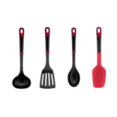 Set ustensile bucatarie Tefal Ingenio+ K198S434, 4 piese, rezistenta la temperaturi inalte, compatibilitate cu masina de spalat vase, plastic, negru & [6]