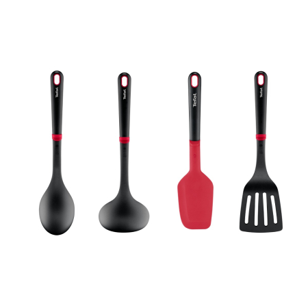Set ustensile bucatarie Tefal Ingenio+ K198S434, 4 piese, rezistenta la temperaturi inalte, compatibilitate cu masina de spalat vase, plastic, negru & [7]