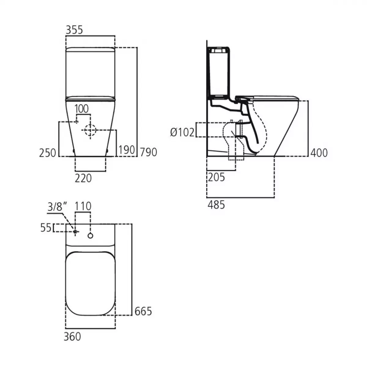 Set vas WC Ideal Standard Tonic II, pe podea, Aquablade, capac SoftClose, alb, K316901 [4]